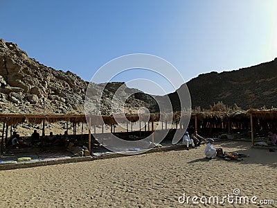 Beduin camp with tents in desert near sharm el sheikh, egypt Editorial Stock Photo