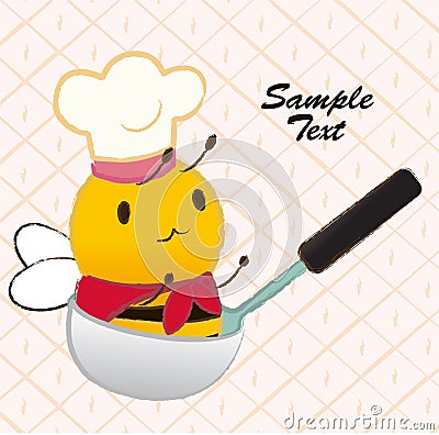 BEE BABY IN SPOON Vector Illustration