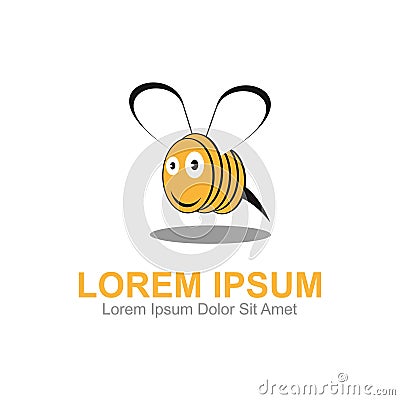 Bee Coin Logo Template Vector Illustration