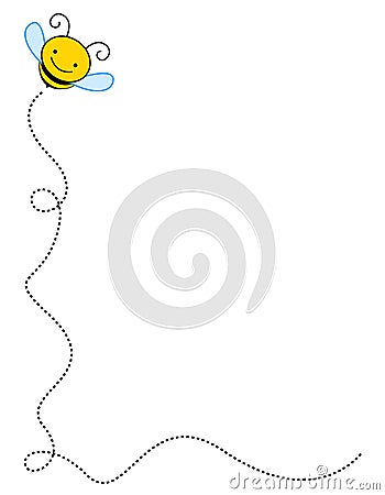 Bee corner / border Vector Illustration