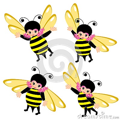 Bee costume cartoon Vector Illustration