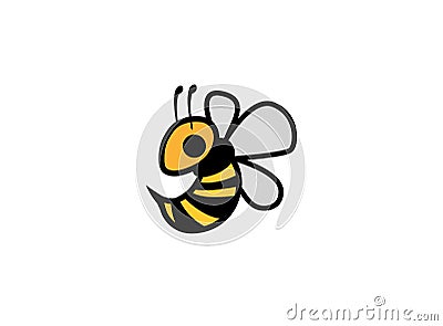 Bee flying Tingling bees for logo design illustration Cartoon Illustration