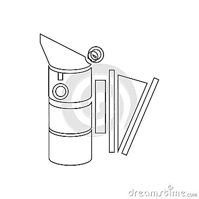 Bee hive smoker icon, outline style Vector Illustration