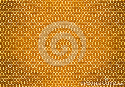 Bee honey in honeycomb pattern background Stock Photo