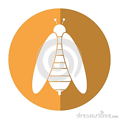 Bee honey insect insect shadow Vector Illustration