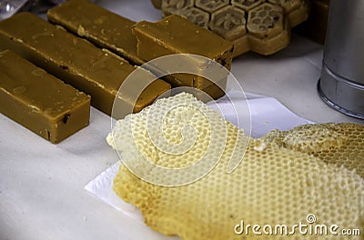 Bee honey panels Stock Photo