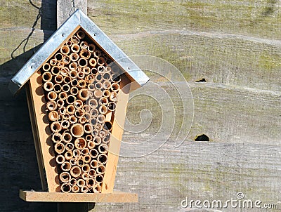 A bee house or hive. Stock Photo