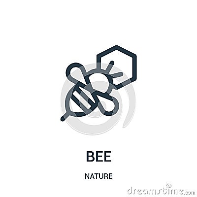 bee icon vector from nature collection. Thin line bee outline icon vector illustration. Linear symbol for use on web and mobile Vector Illustration