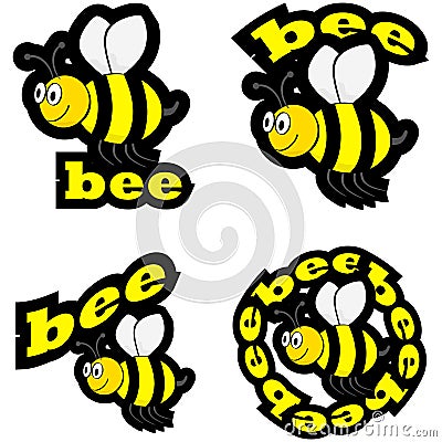 Bee icons Vector Illustration