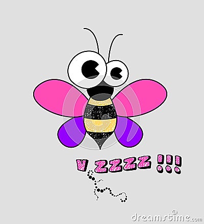 bee illustration, children t-shirt print Cartoon Illustration