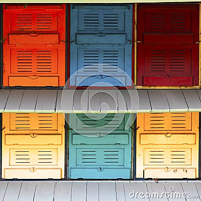 Bee keeper hives Stock Photo