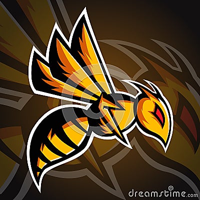 Bee Logo, Bee Head Logo template, Esport Logo Vector Illustration