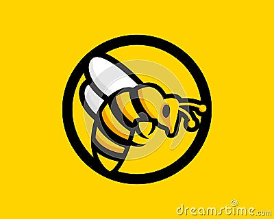 Bee Logo and Icon Design in high resolution image Stock Photo