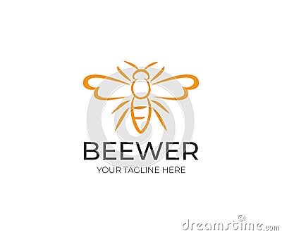 Bee Logo Template. Animal Vector Design Vector Illustration