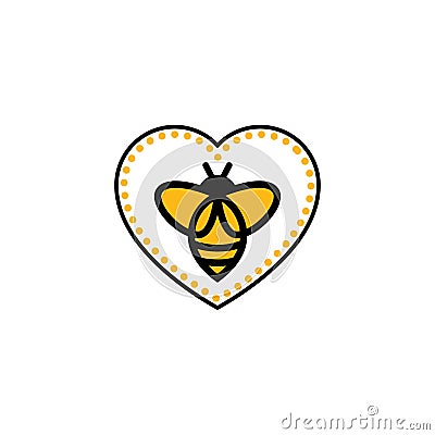 Bee Logo Template vector icon illustration design, Hive Logotype concept, Vector Illustration