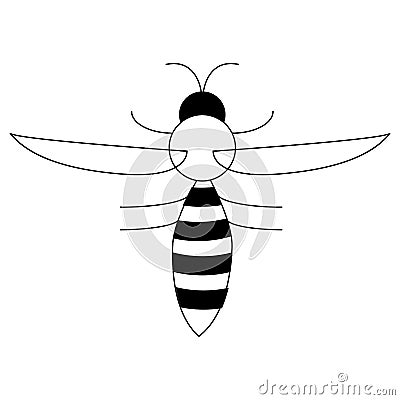 Bee logo vector icon illustration, flying wasp Vector Illustration