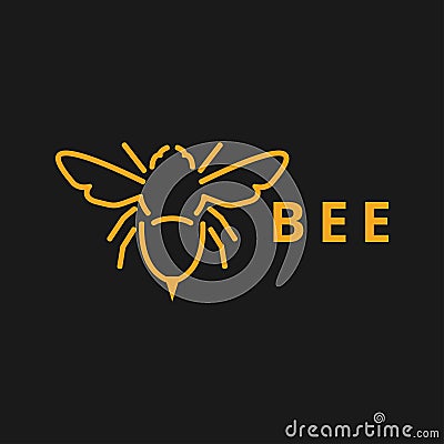 Bee outline graphic design template vector illustration Vector Illustration