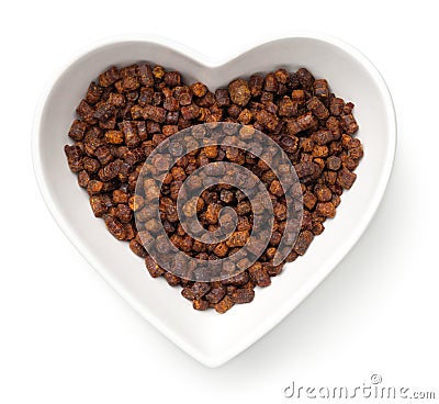 Bee Pollen Propolis In Heart Bowl Isolated Stock Photo