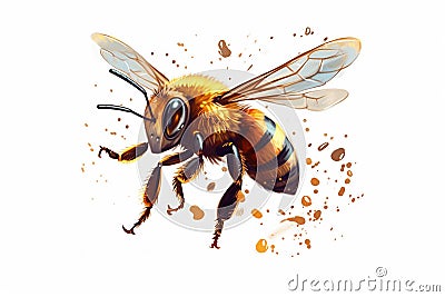 A bee pollinator with pollen Stock Photo