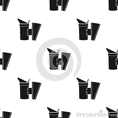 Bee smoker icon in black style isolated on white background. Apiary pattern stock vector illustration Vector Illustration