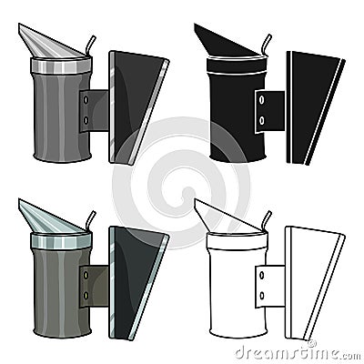 Bee smoker icon in cartoon style isolated on white background. Apairy symbol stock vector illustration Vector Illustration