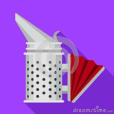 Bee smoker icon, flat style Vector Illustration