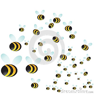 Bee Swarm Vector Illustration