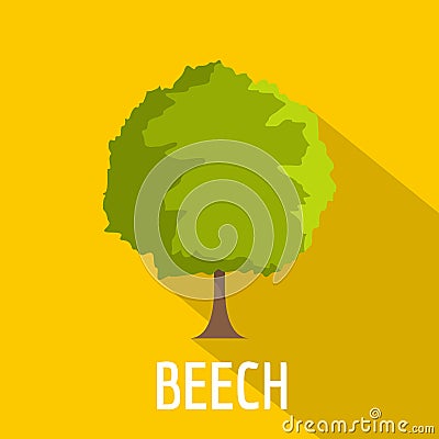 Beech tree icon, flat style Vector Illustration