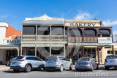 Beechworth Bakery in Beechworth in the Shire of Indigo Editorial Stock Photo