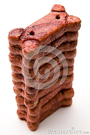 Beef Basted Dog Biscuits Stacked Stock Photo