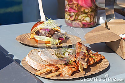 Selling authentic Filipino food at the Asian Street Food Festival in Prague Stock Photo