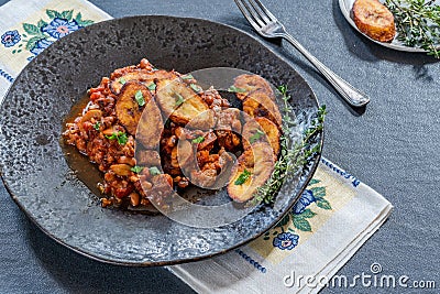 Beef and blackeye bean hotpot Stock Photo