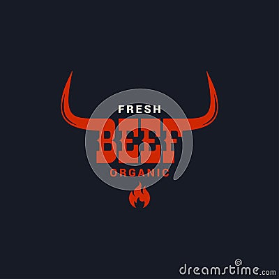 Beef bull logo. Steak grilled and bbq meats logo Vector Illustration