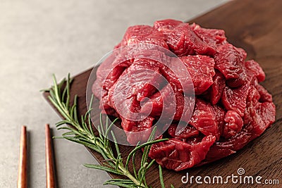 Beef hind leg, cut into pieces Stock Photo