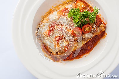 Beef lasagna with chesse Stock Photo