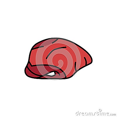 Beef liver color line icon. Cutting meat. Vector Illustration