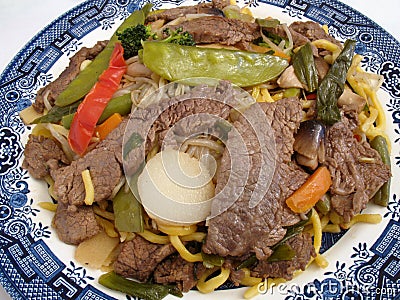 Beef Lo Mein Stock Photo