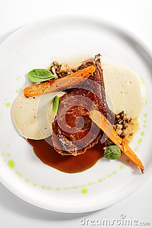 Beef loin on bone close up Stock Photo