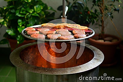 Beef Medallion Sandwiches with Grilled Beets, Arugula, and Butter Topping - entire recipe preparation Stock Photo