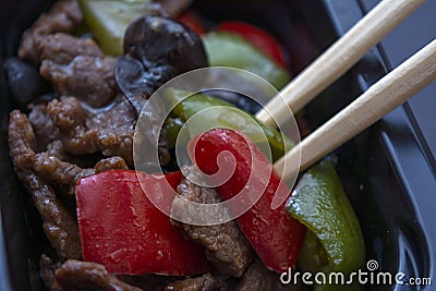 Beef in oyster sauce Stock Photo