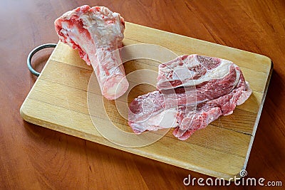 Beef Piece and Marrowbone Stock Photo