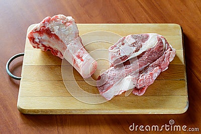 Beef Piece and Marrowbone Stock Photo