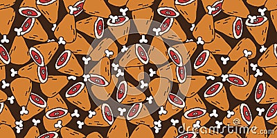 Beef Seamless steaks Pattern vector Meat lamb wallpaper isolated background Stock Photo