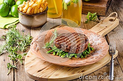 Beef sirloin steak Stock Photo