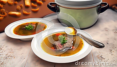 beef soup Stock Photo