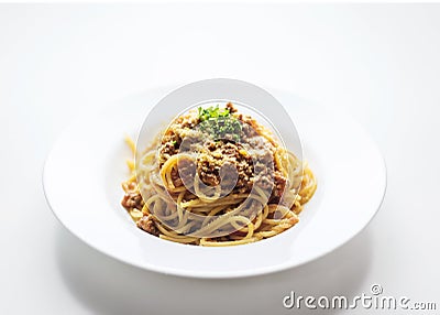 Beef spaghetti bolognese bolognaise famous italian pasta food Stock Photo
