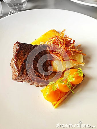 Beef steak, French way to cook, French food, French Gastronomy Stock Photo