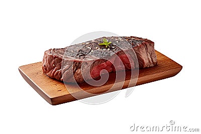 Beef steak t-bone on wooden plate Stock Photo