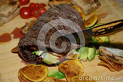 Beef of the Stonemason or Bife de Albanil Steak Stock Photo