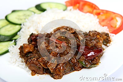 Beef szechuan meal Stock Photo
